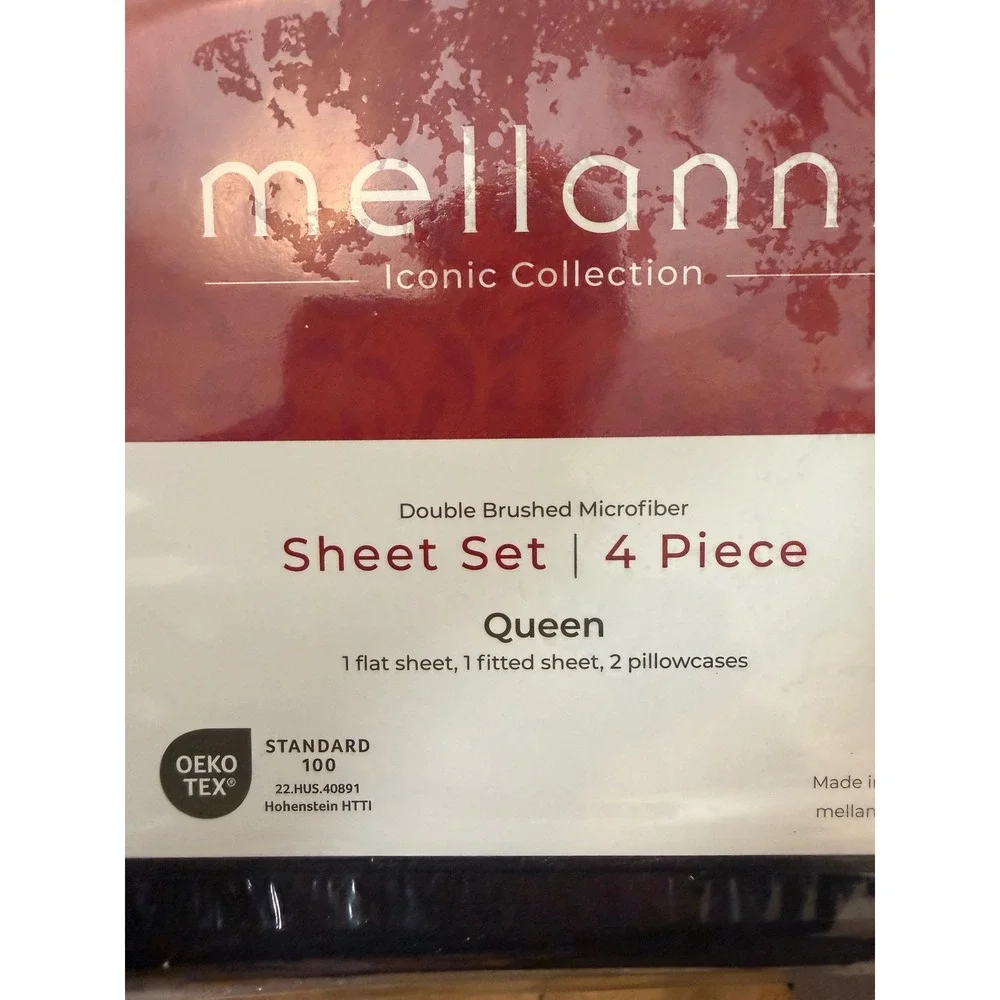 Mellanni Iconic Collection Queen Sheet Set 4 Piece Black Microfiber NCH 76-23